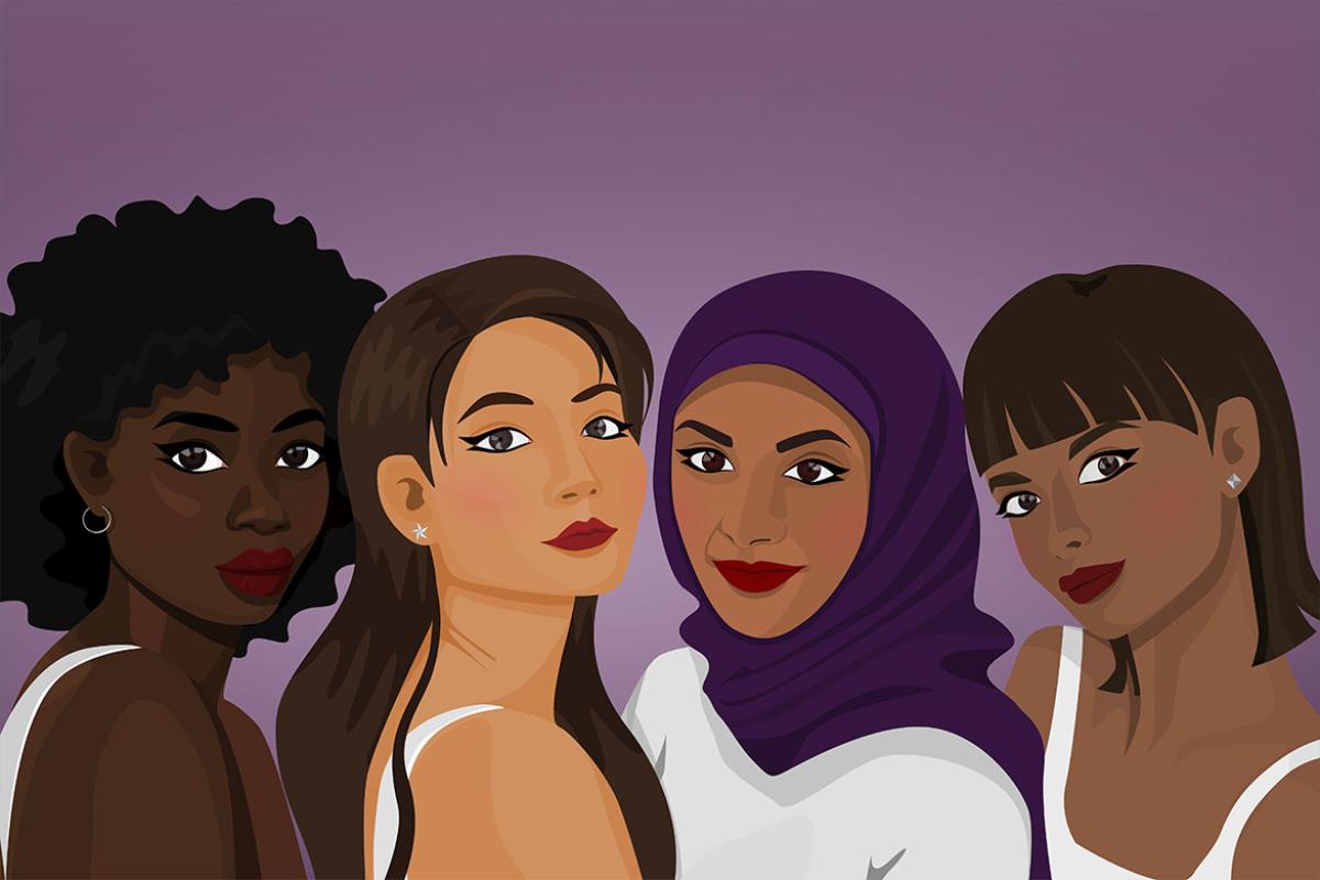 Four diverse people