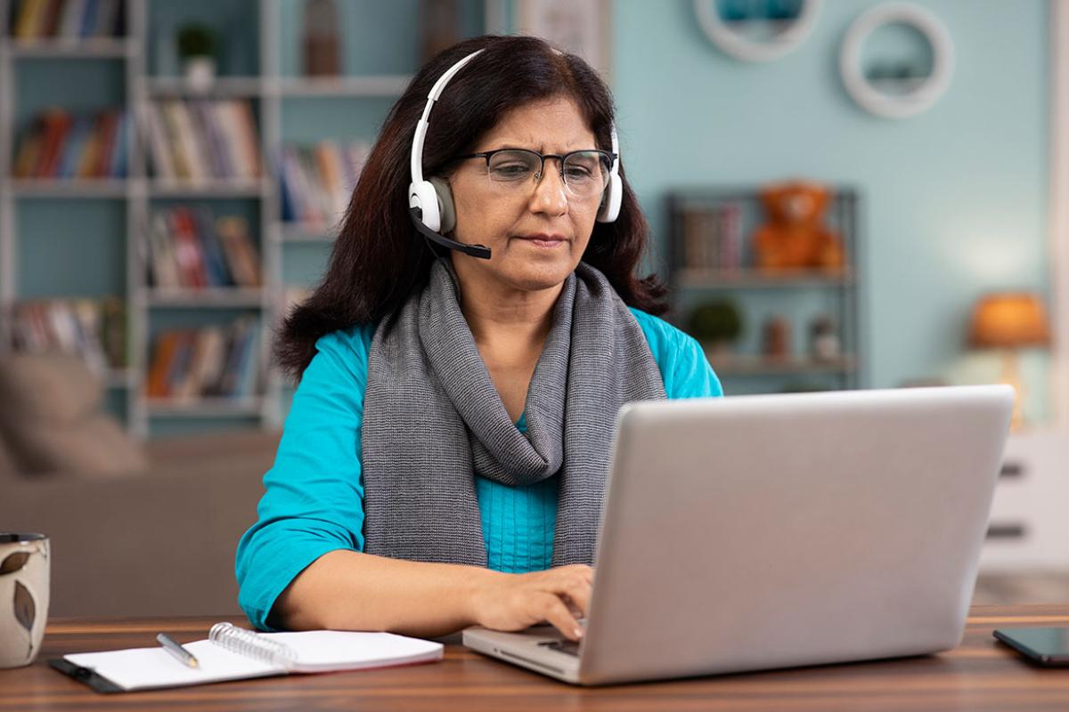 Person working remote on laptop