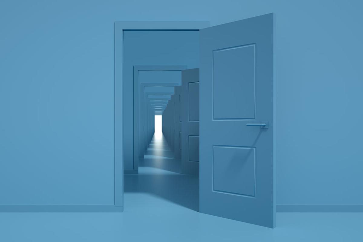 Series of open doors