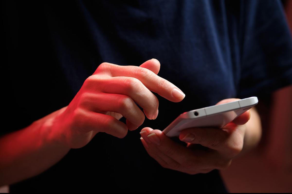 Person using a smartphone