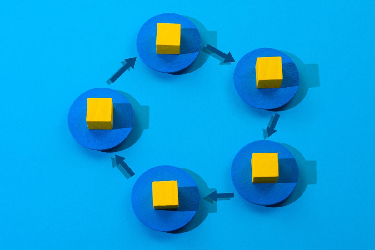 Wooden blocks connected to each other