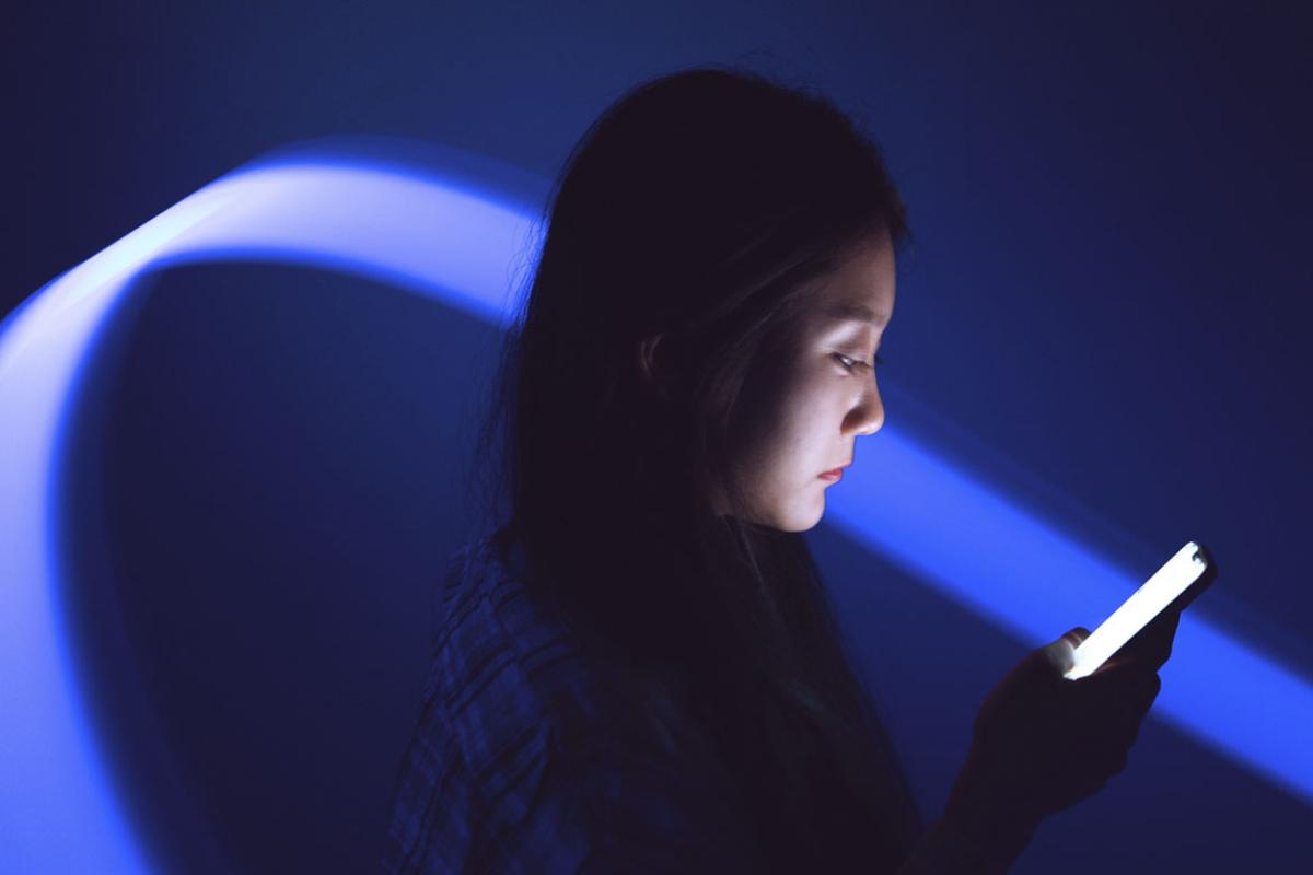 Person using a smartphone