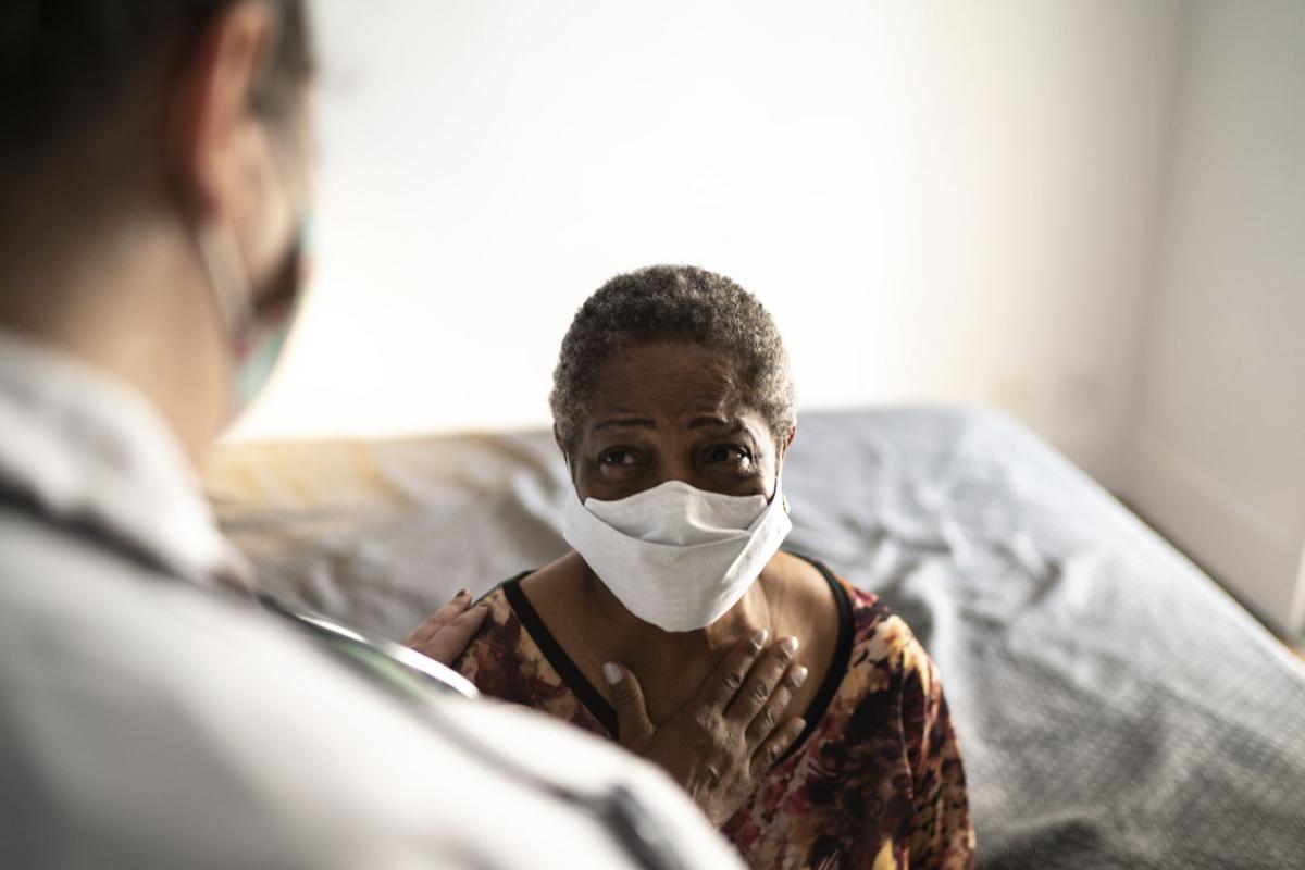 Patient reacts to news from a physician