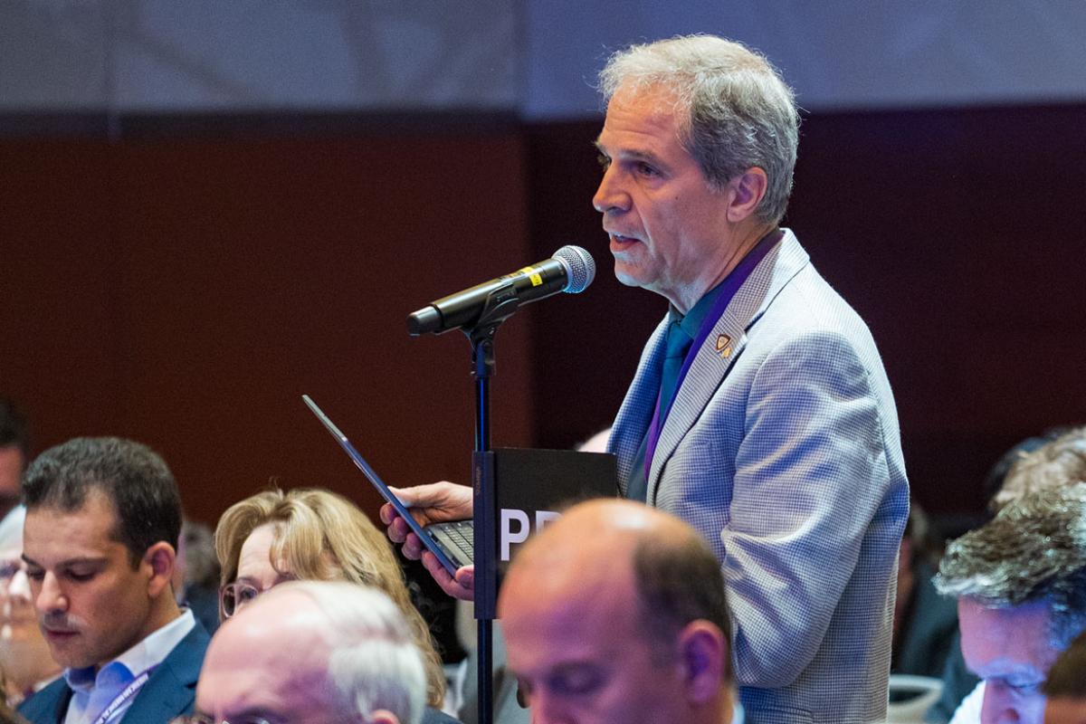 2023 Annual Meeting of HOD delegate at mic