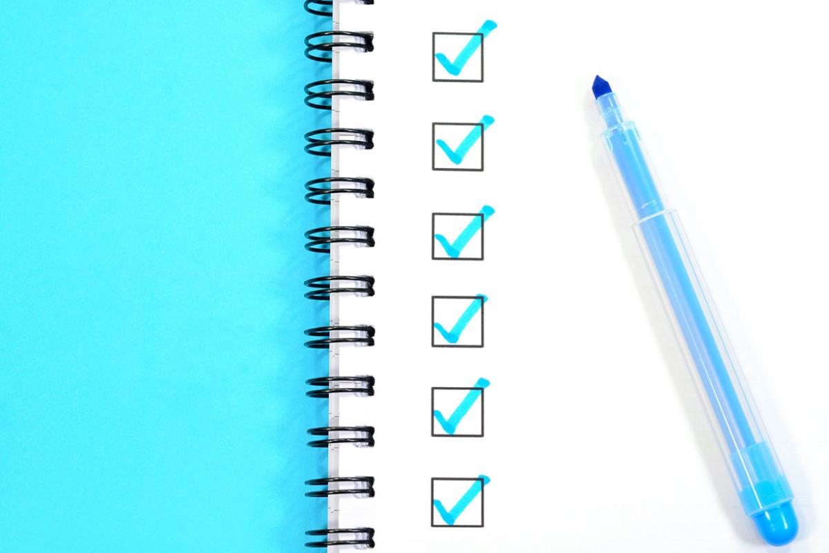 Spiral notepad with check boxes