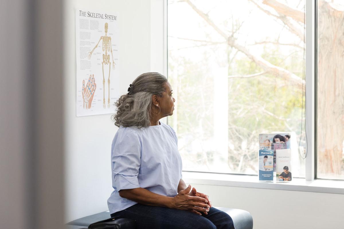 Patient looking out a window