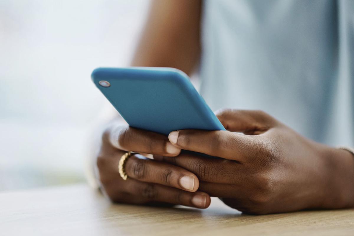 Person holding a smartphone
