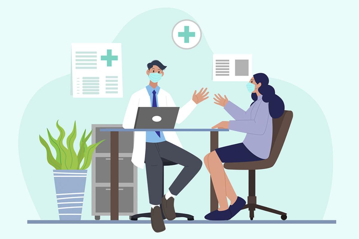Patient in doctor's office