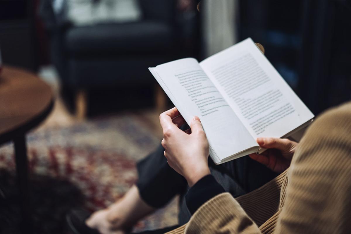 Person reading a book