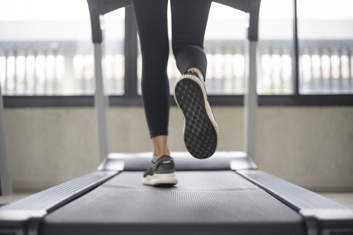 Person running on treadmill