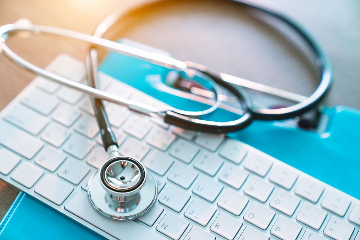 Stethoscope on keyboard