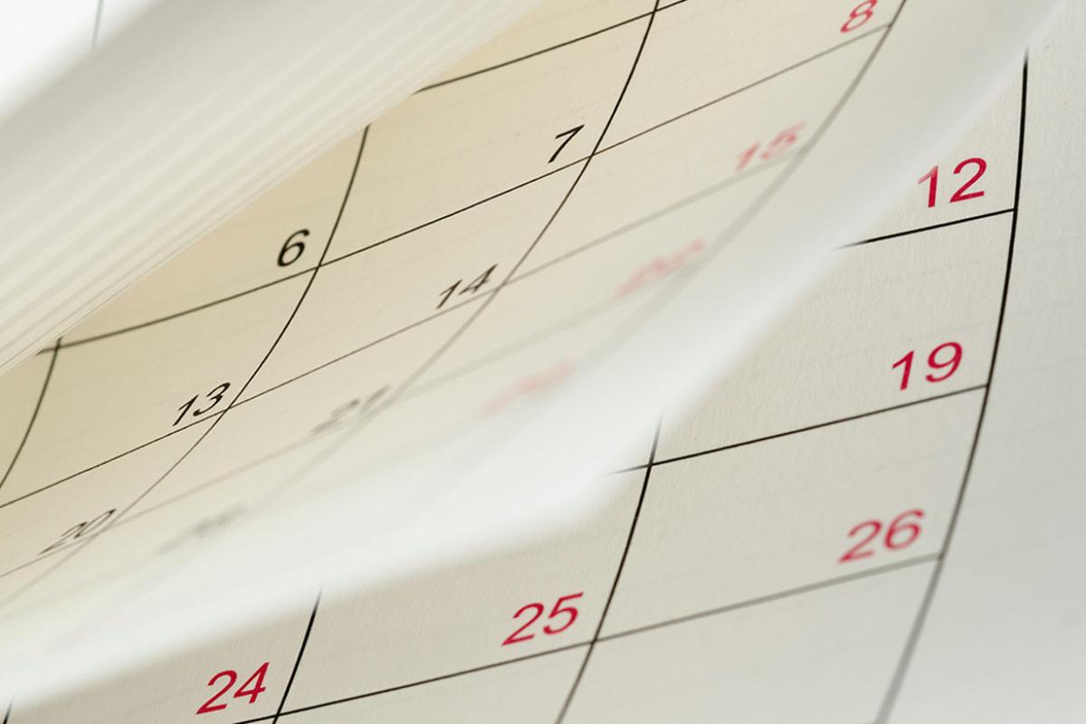 Pages of a calendar