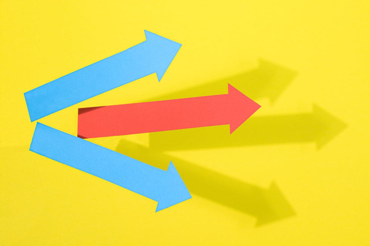 Three arrows pointing to the right