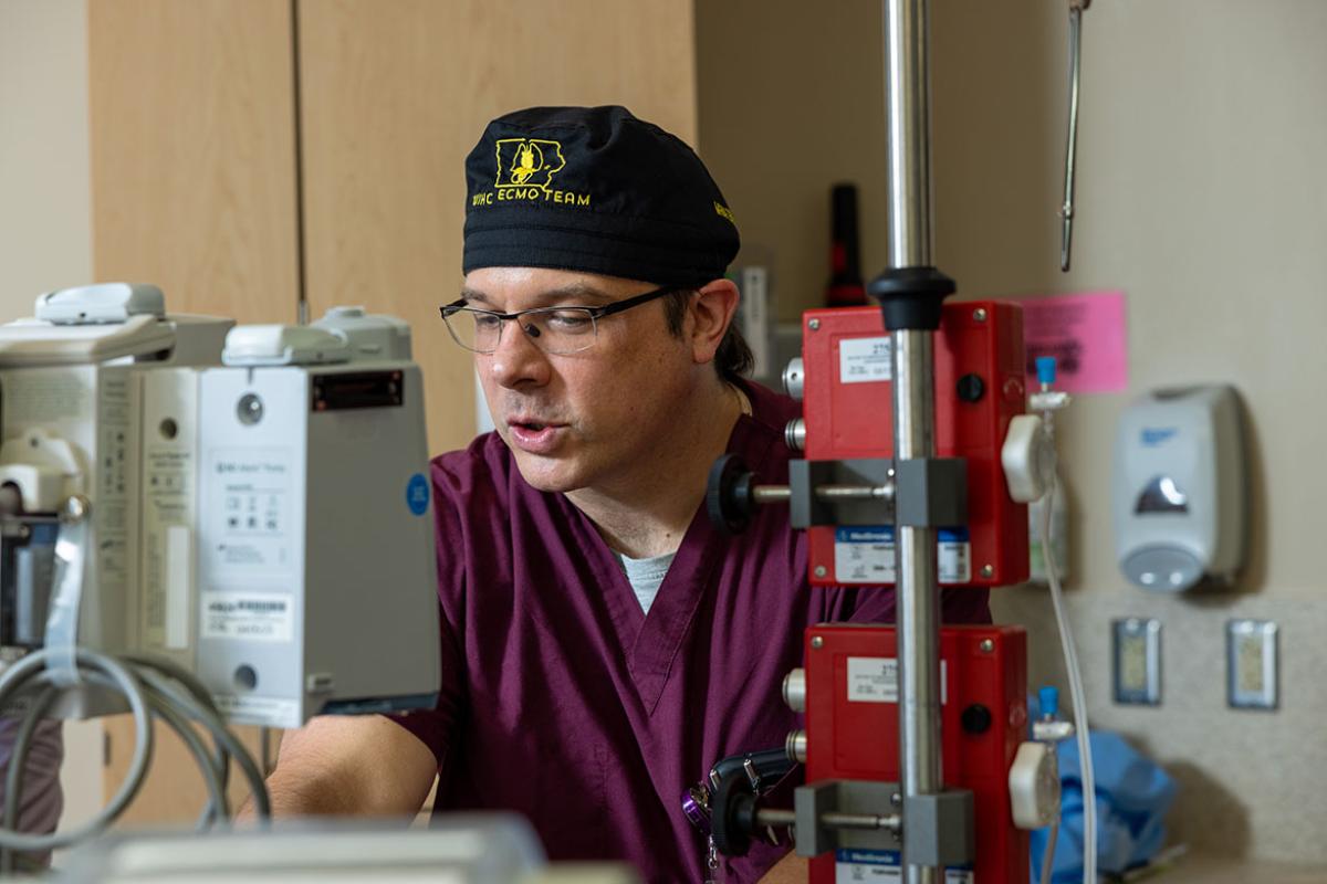 Laramie Wall, RN, an ECMO specialist with University of Iowa Health Care