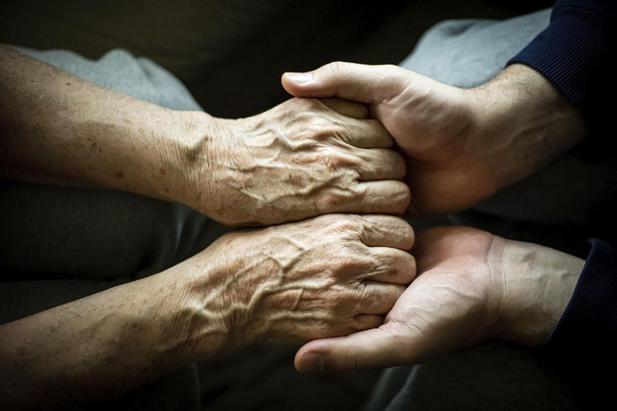 Pair of clasped hands