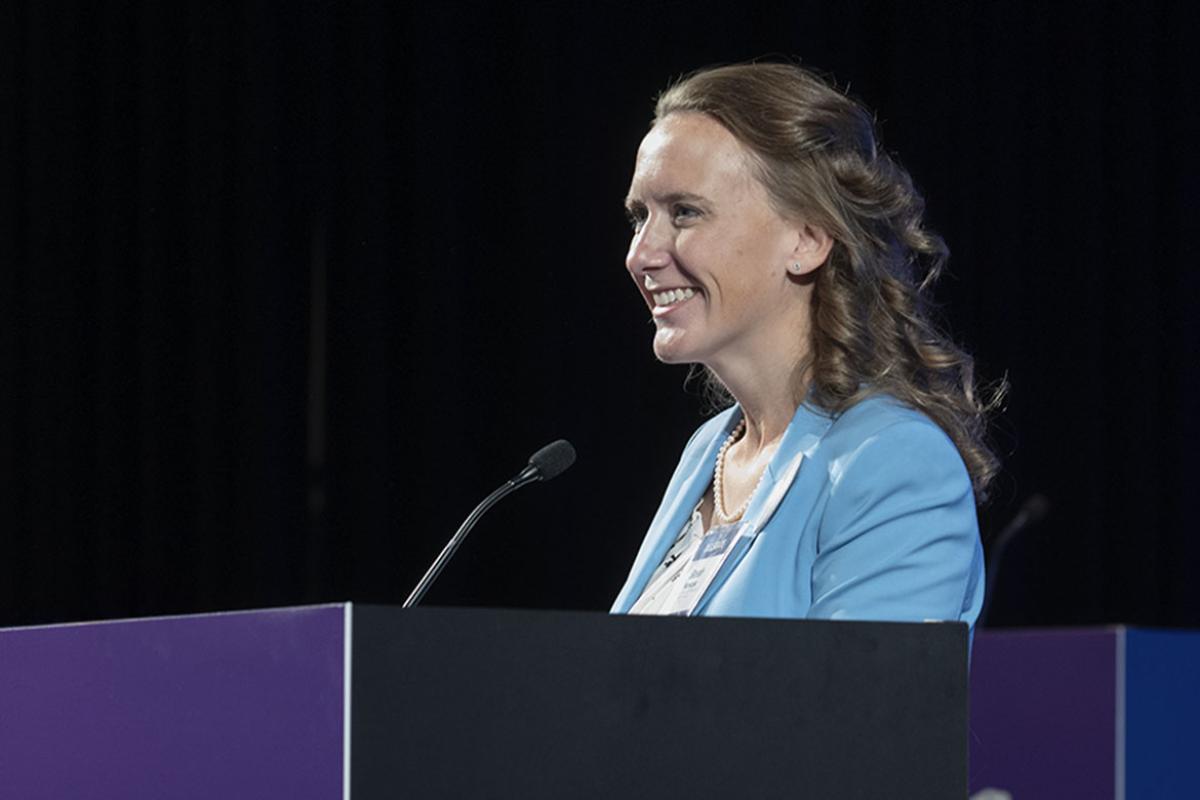 2023 Interim Meeting of HOD delegate at microphone