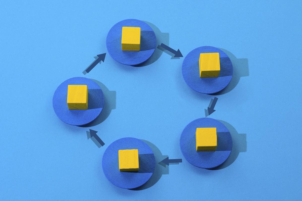 Blocks in a circle with arrows