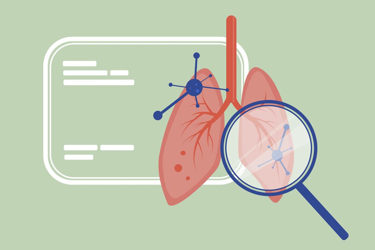 Lungs under a magnifying glass