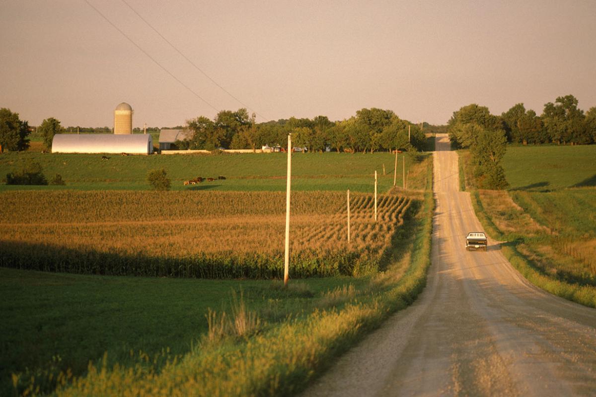 Truck on a rural road