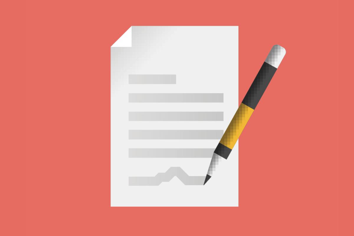 Pen writing on a contract