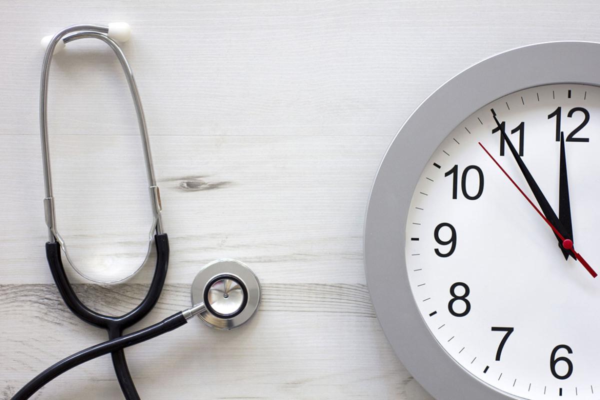 Stethoscope and clock
