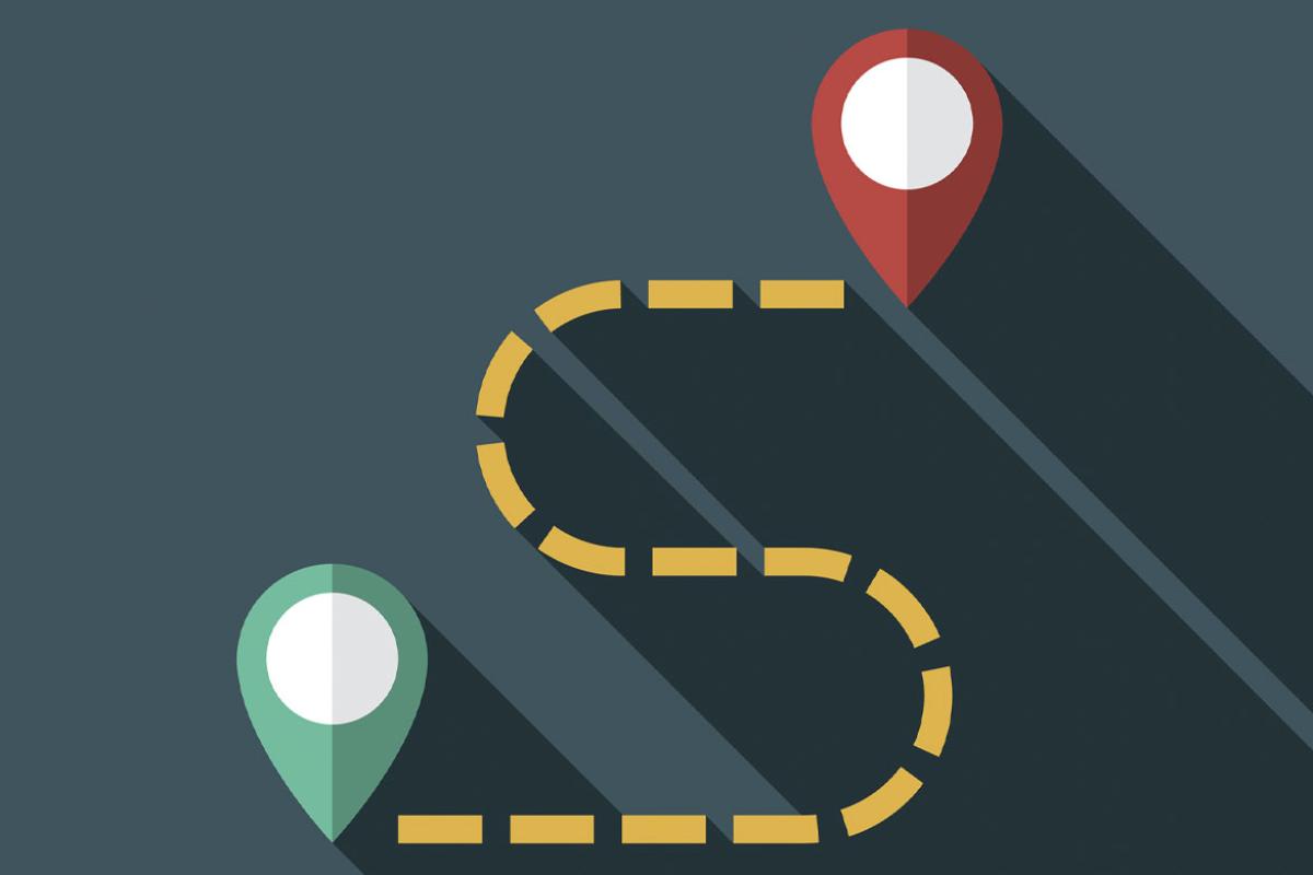 Winding map with directions