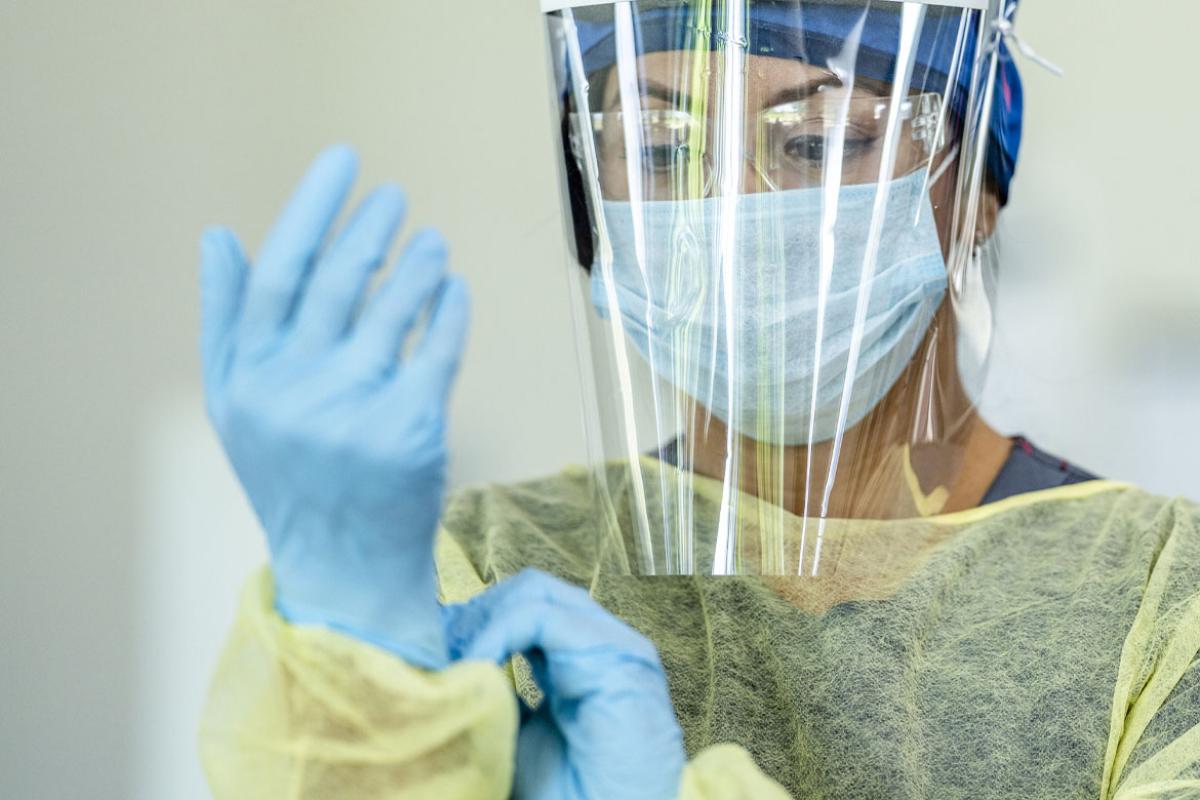 Doctor wearing personal protective equipment