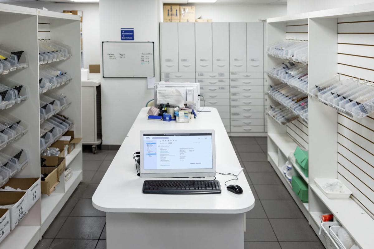 Empty hospital pharmacy