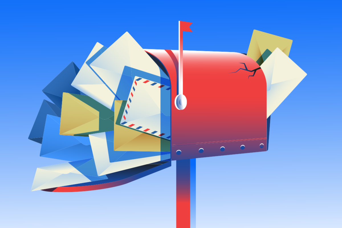 Mailbox filled with envelopes