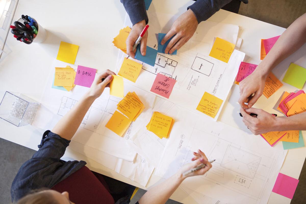 People collaborating creatively in an office