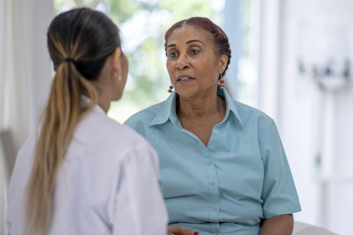 Patient in conversation with physician