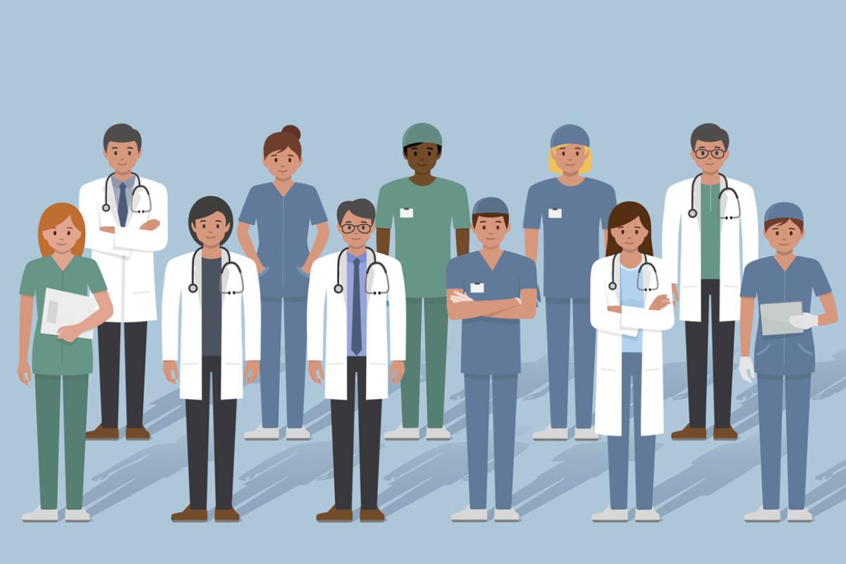 Group of doctors and medical staff