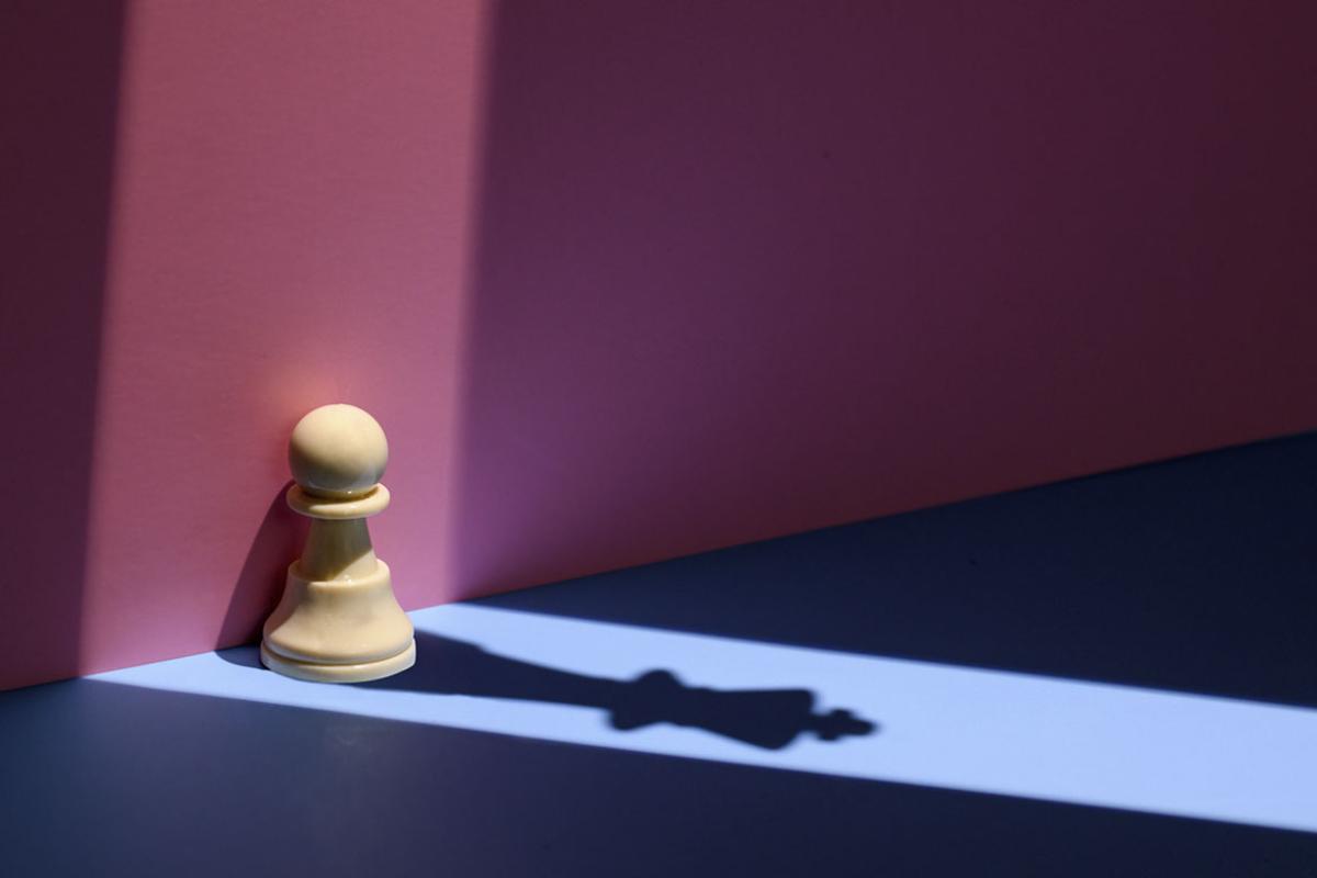 Pawn chess with king chess shadow 
