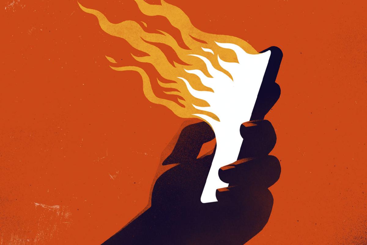 Smartphone on fire