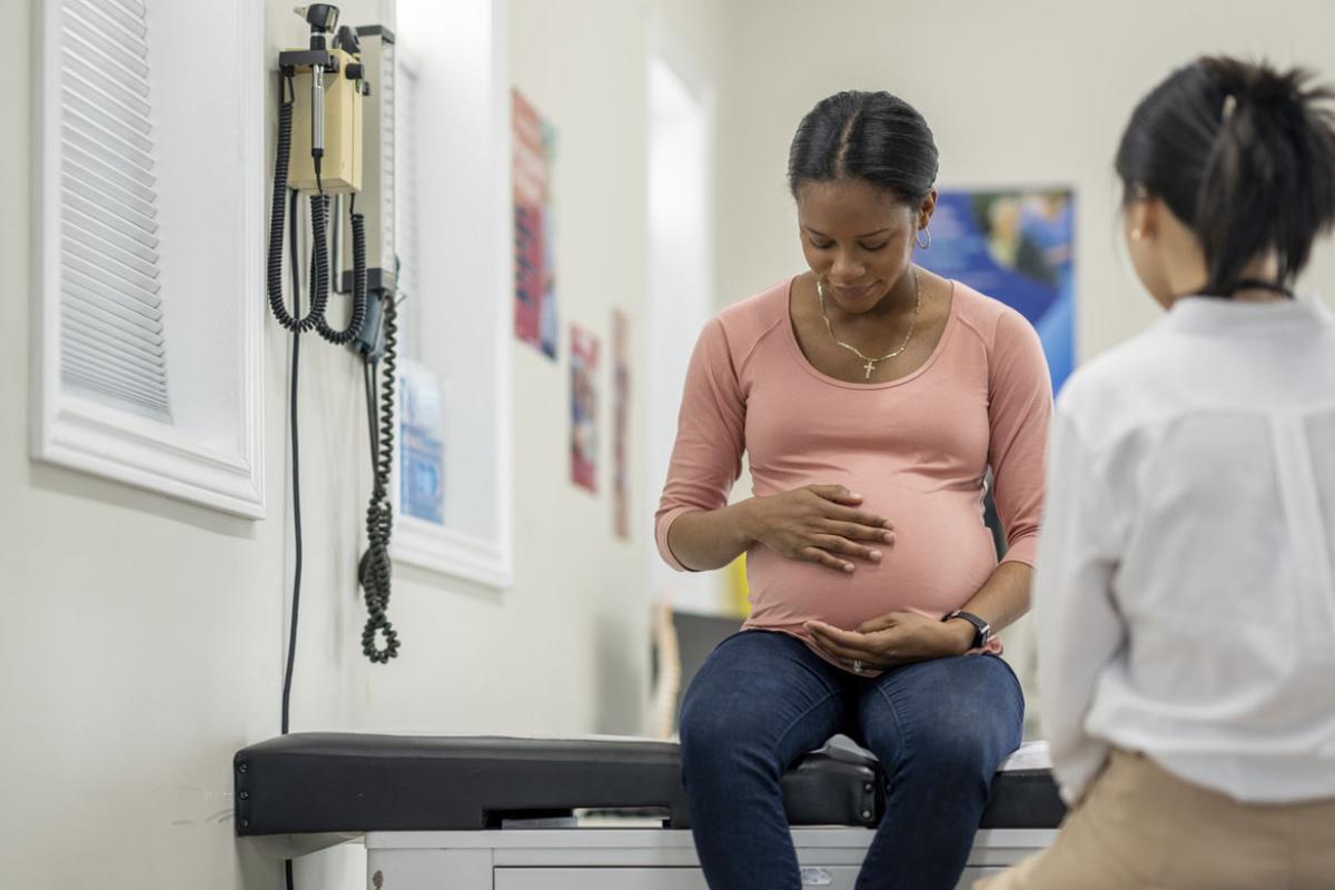 Pregnant patient at a doctor's appointment