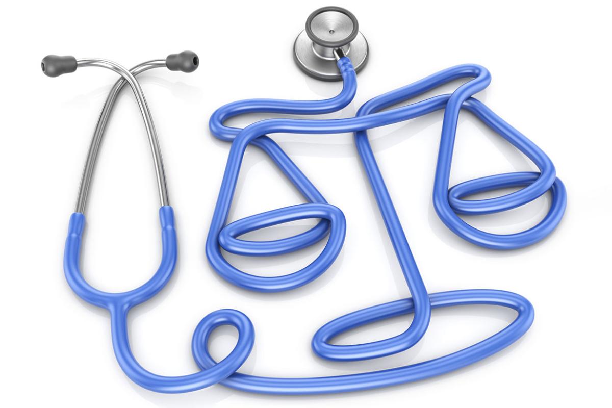Stethoscope shaped as weighing scales