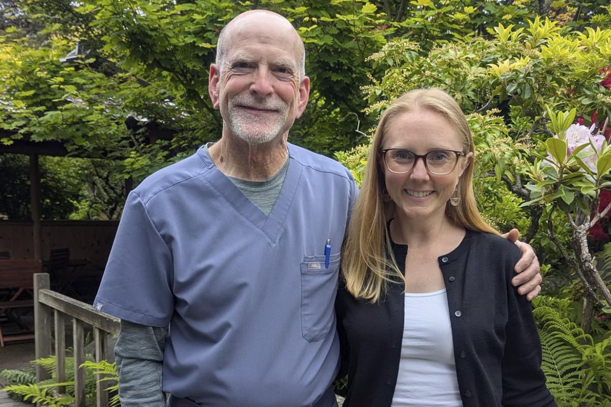 William Barish, MD (left), is handing off the role of chief wellness officer to Kelsey Terland, MD. 