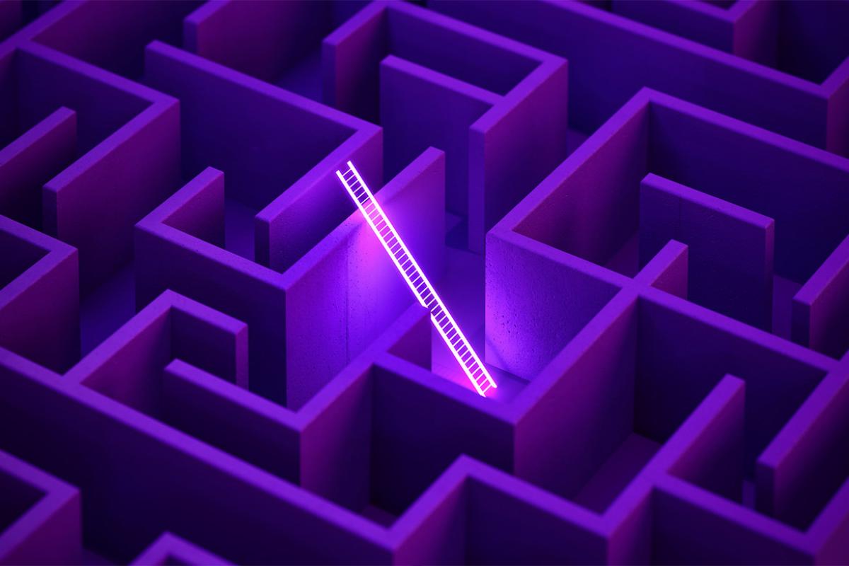 Ladder emerges from a maze