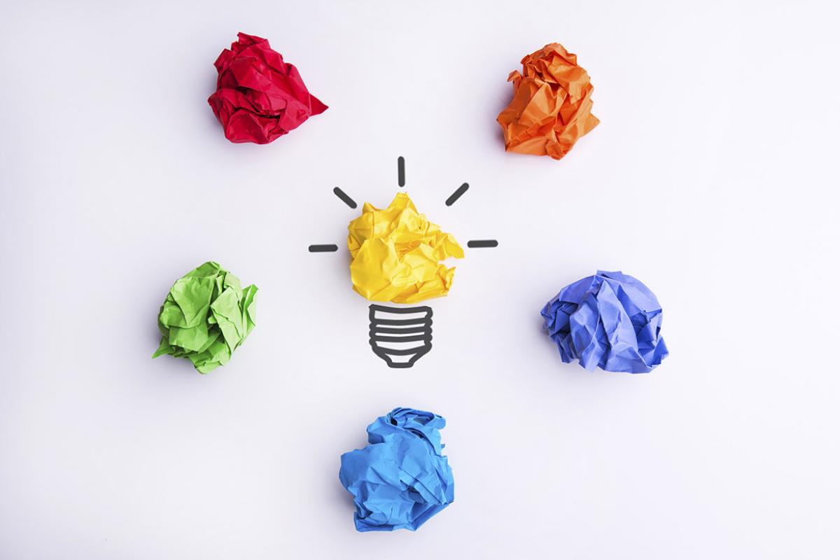 Crumpled paper balls