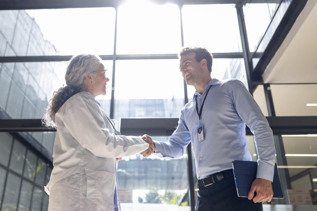 Two people shaking hands