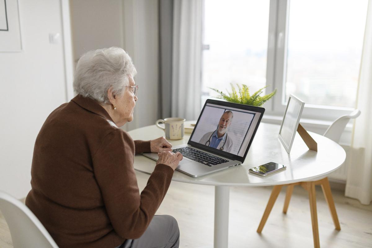 Patient in a telehealth appointment