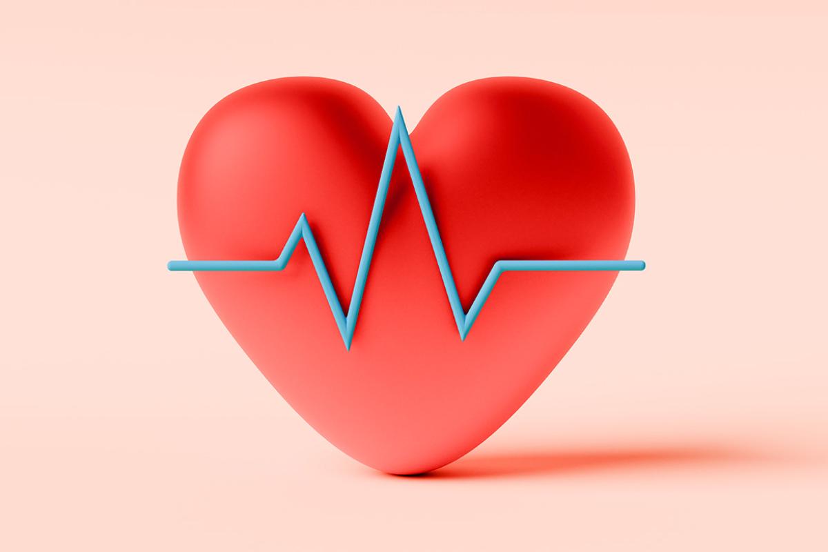 Heart with a line graph in front 