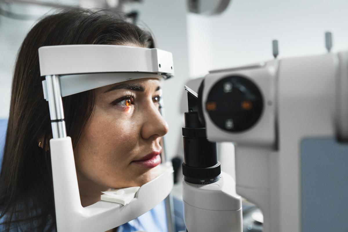 Patient undergoing eye examination