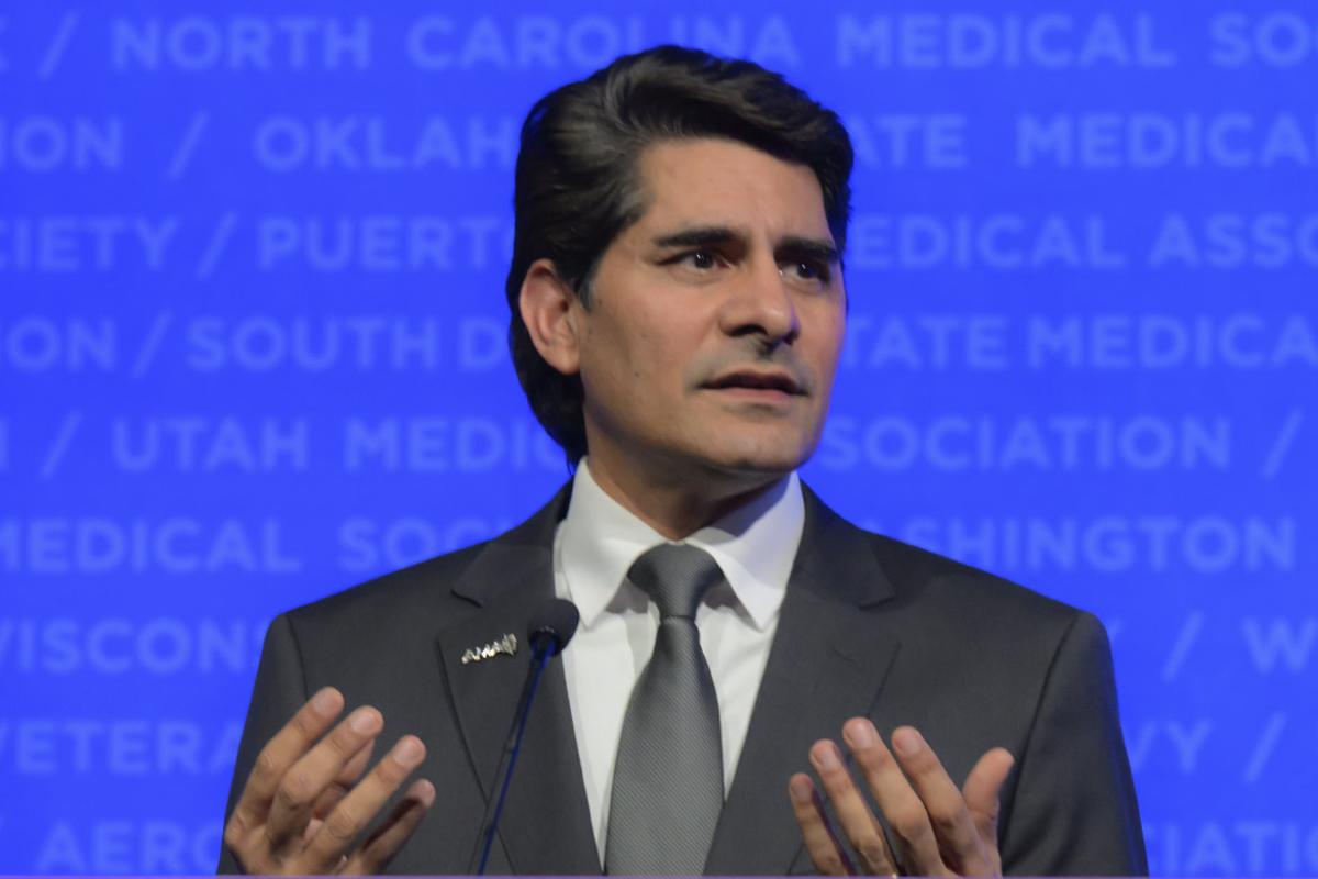 Bobby Mukkamala, MD, speaks at the 2025 AMA Interim Meeting
