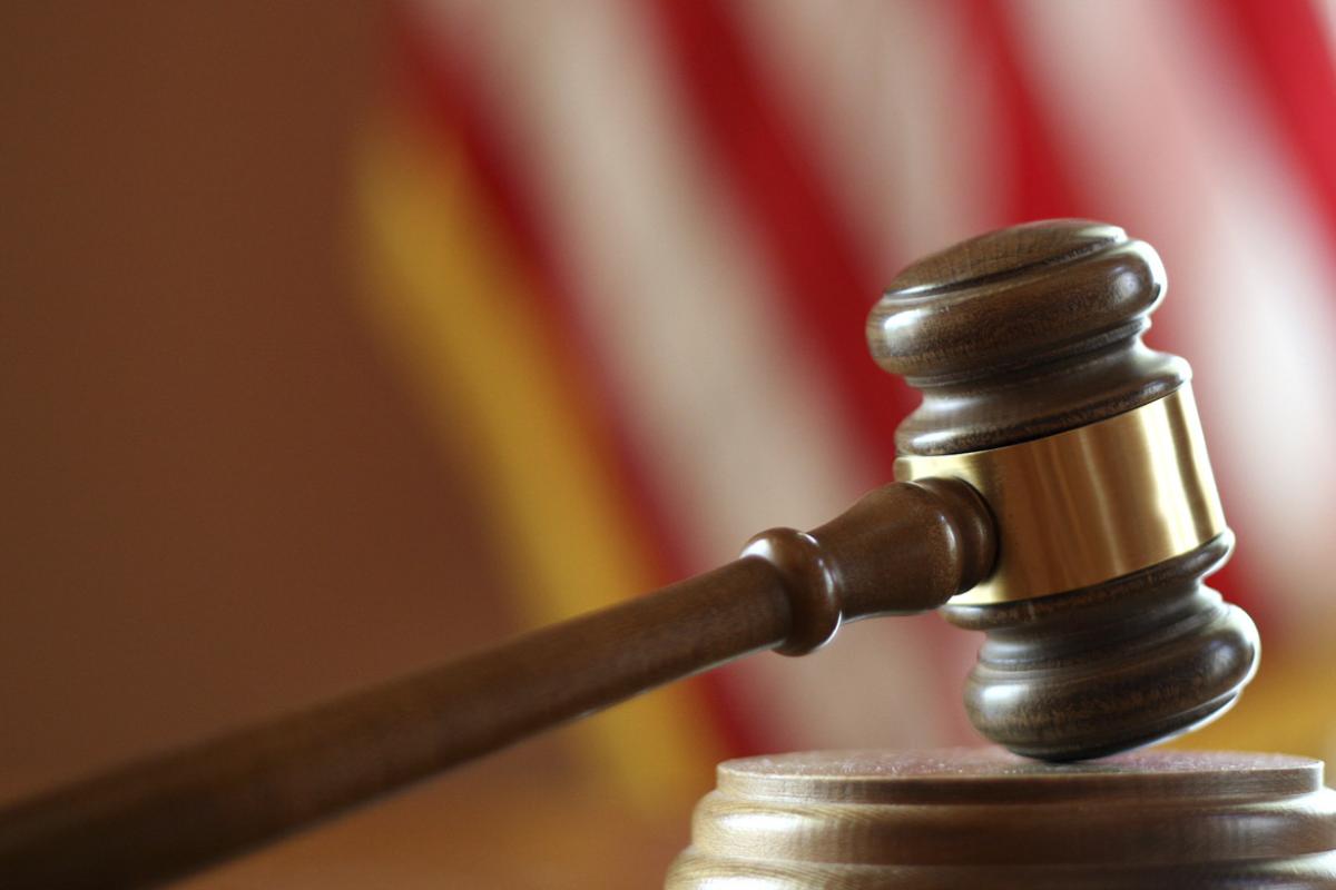 Gavel with American flag in background