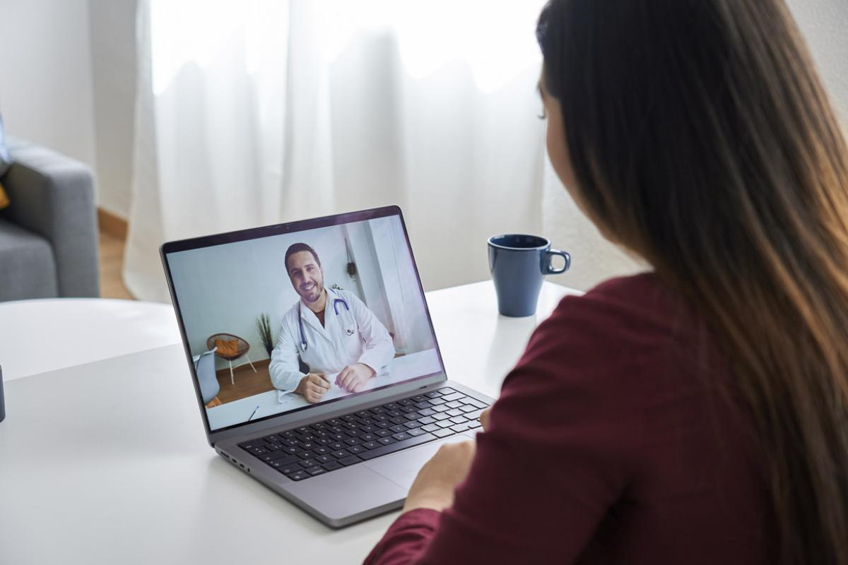 Patient in a telehealth appointment