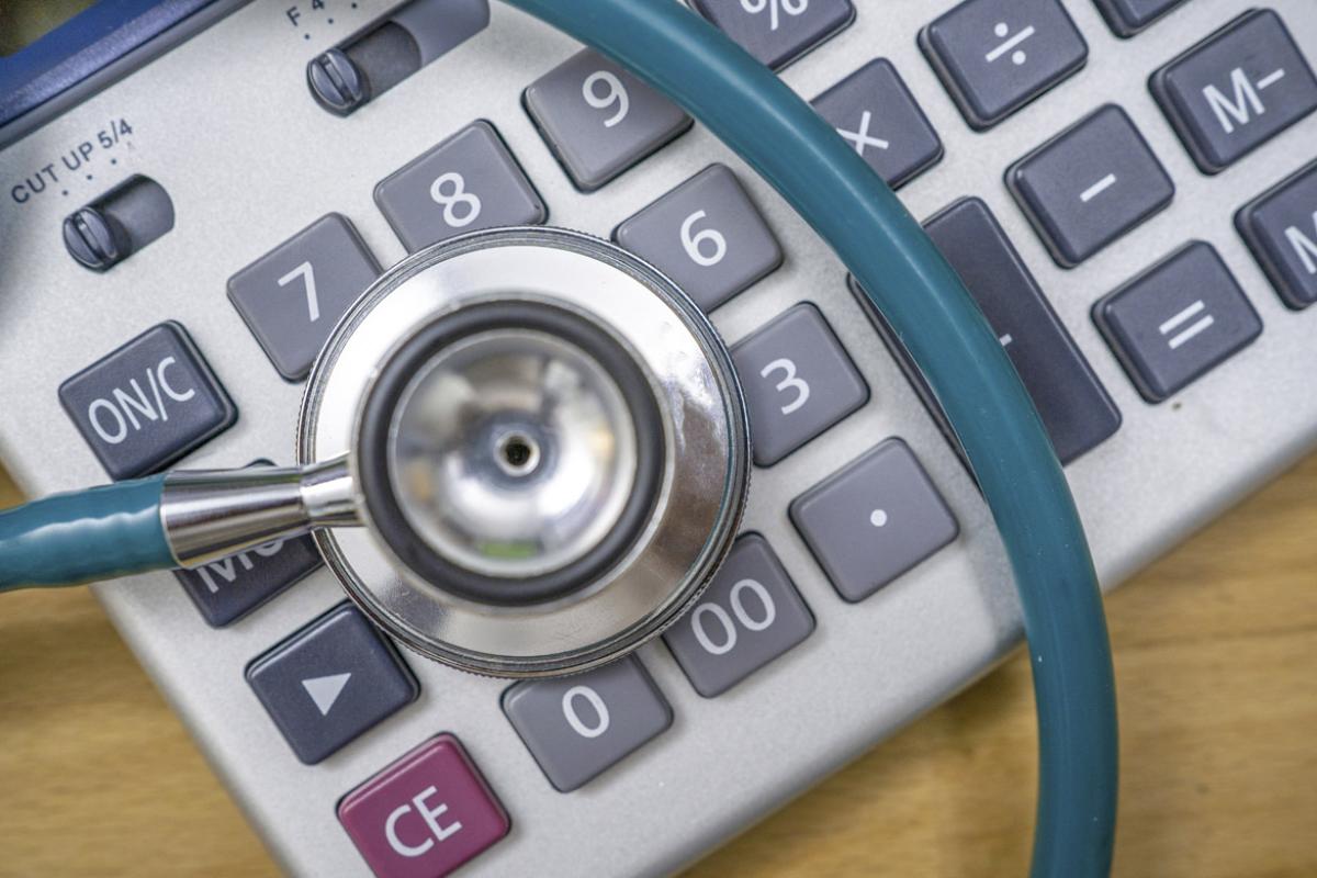 Stethoscope on a calculator