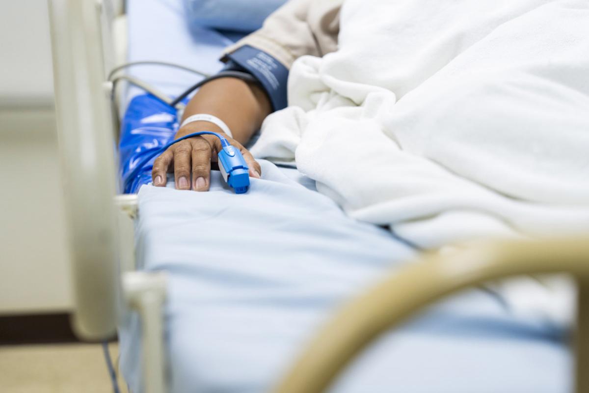Patient in hospital bed