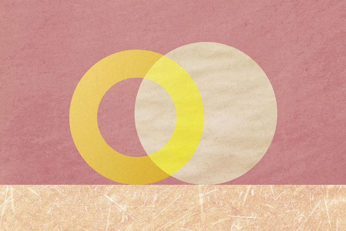 Two merging circles