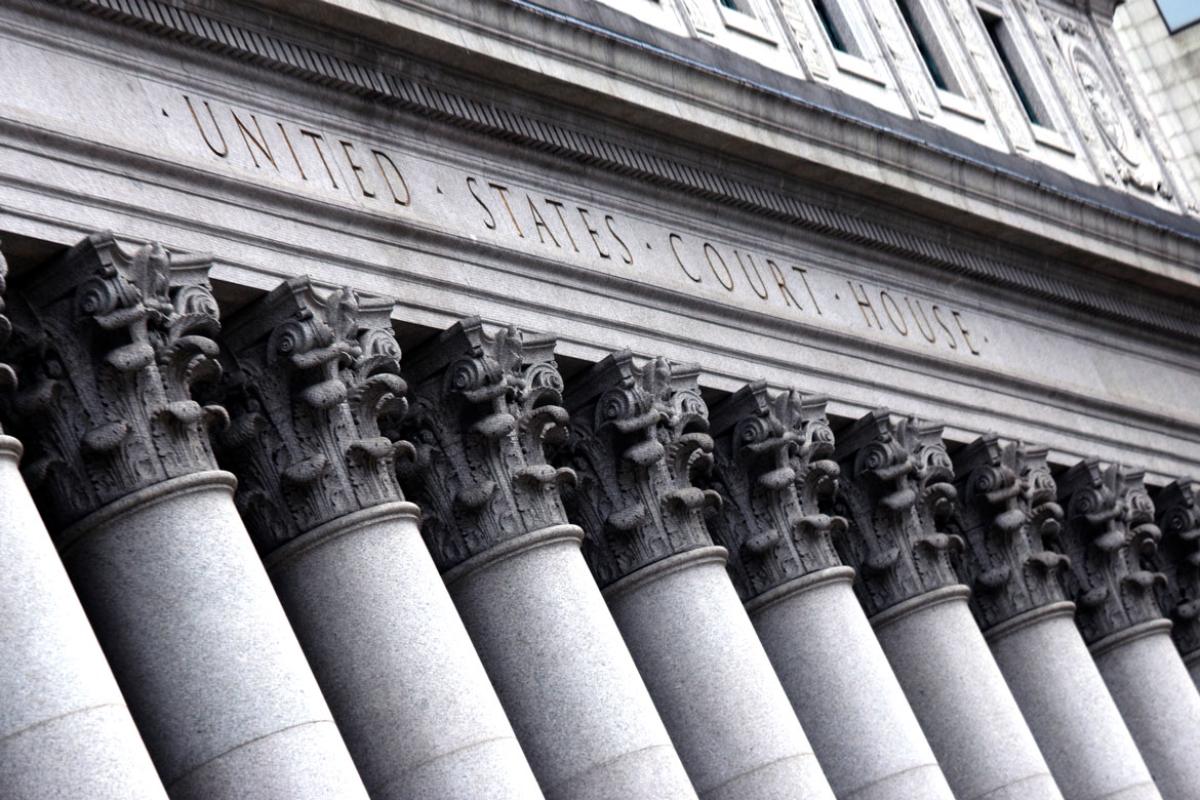 Columns in front of US courthouse.